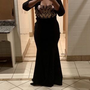 Black and rose gold dress
